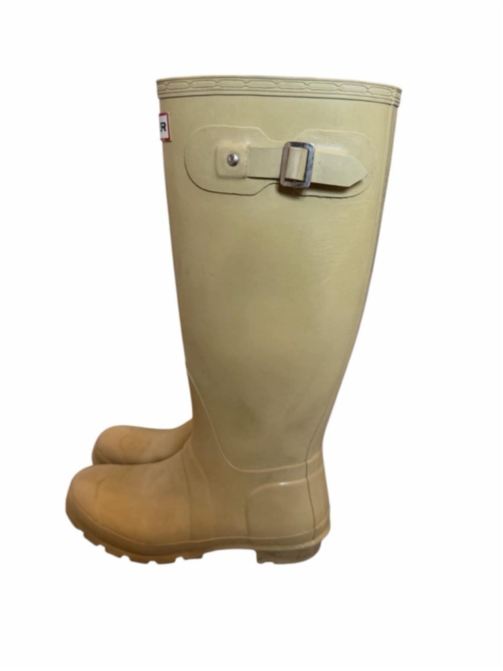 Hunter Original Gloss Tall Rain Boots Cream Beige Wellies UK5 US6M/7M EU38 - Picture 12 of 16
